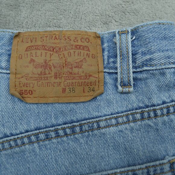 Levi's 550 VTG Jeans Mens Size-38 (36x34 Actual) Blue Relaxed Tapered Stained - Picture 16 of 16